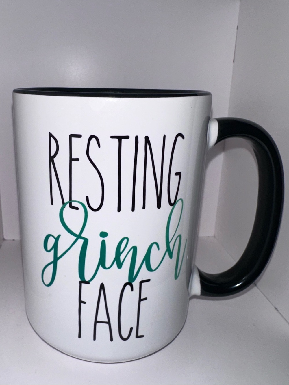 Resting Grinch Face Ceramic Mug